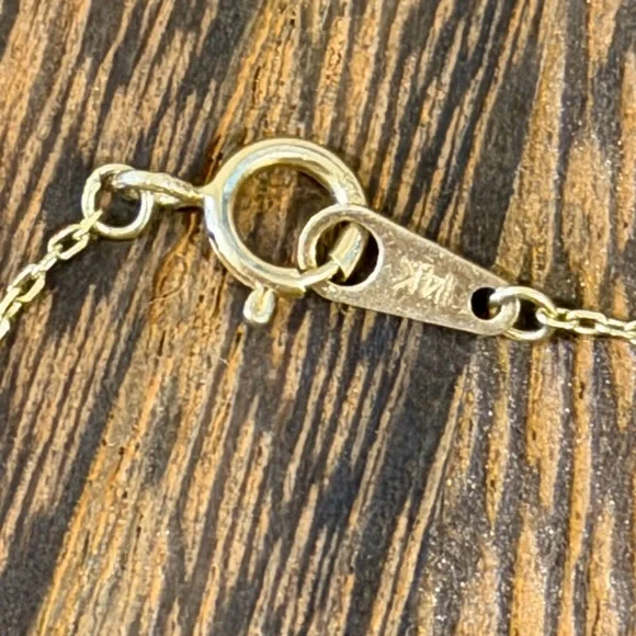 Gold Crescent Moon and Star 14k Necklace - Picture 6 of 9